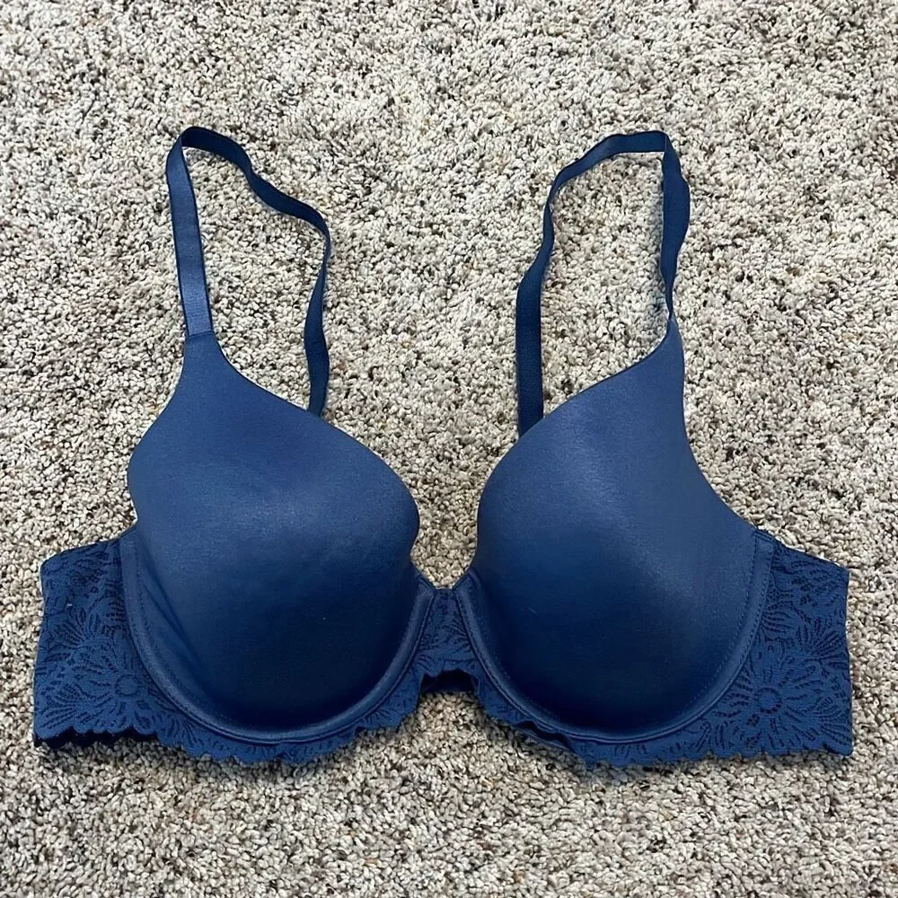 Aerie Real Sunnie Lightly Lined Blue Blossom‎ Bra 36C